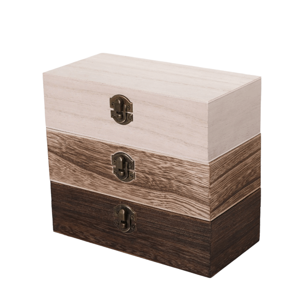 Vintage Collectible Show - Robuste Holz-Geschenkverpackungsboxen Vintage Klappdeckel Holzkiste Geschenkverpackungsbox