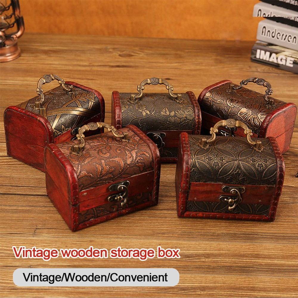 Vintage Collectible Show - Kreative Mini-Schmuckschatulle aus Holz mit Griff,