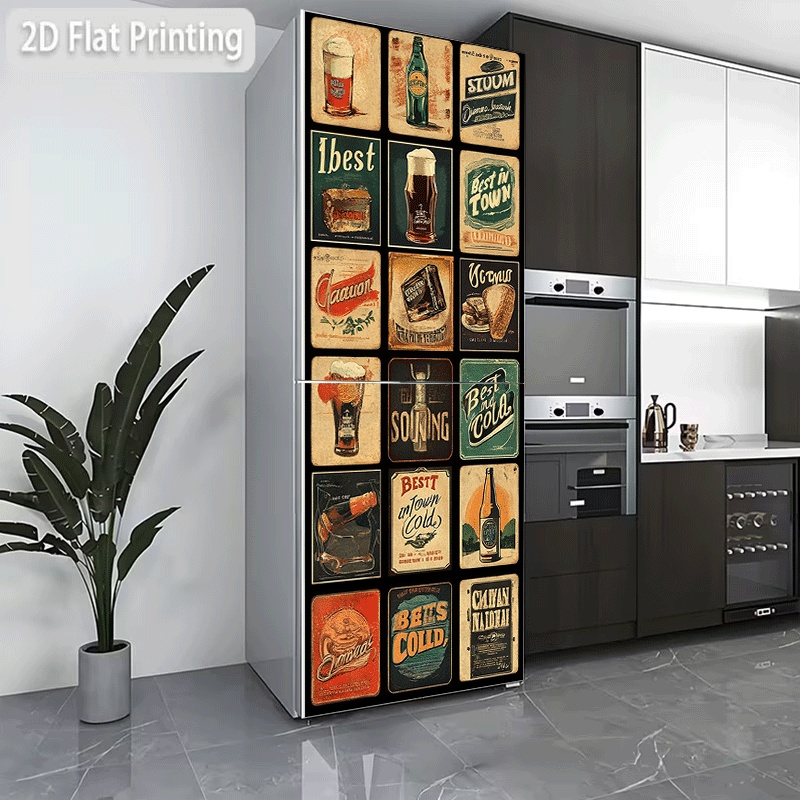 Vintage Collectible Posters - Kühlschrankaufkleber, Aufkleber für Kühlschrank und Spülmaschine,