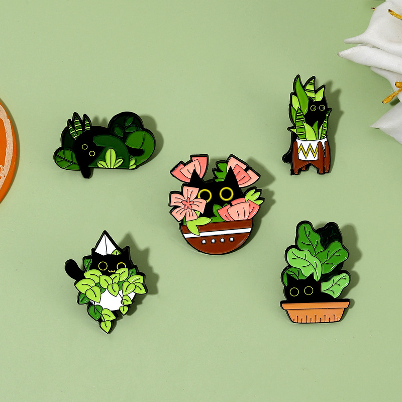 Süße schwarze Katze Sammlung P – Vintage Collectible Pins Bewertung und Preis