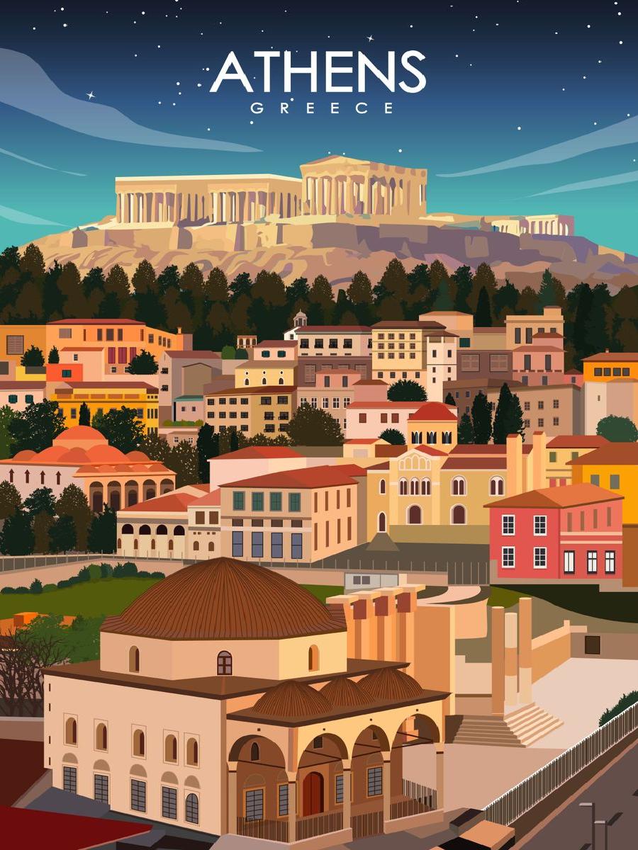 Vintage Athen Griechenland Rei – Vintage Collectible Posters Bewertung und Preis