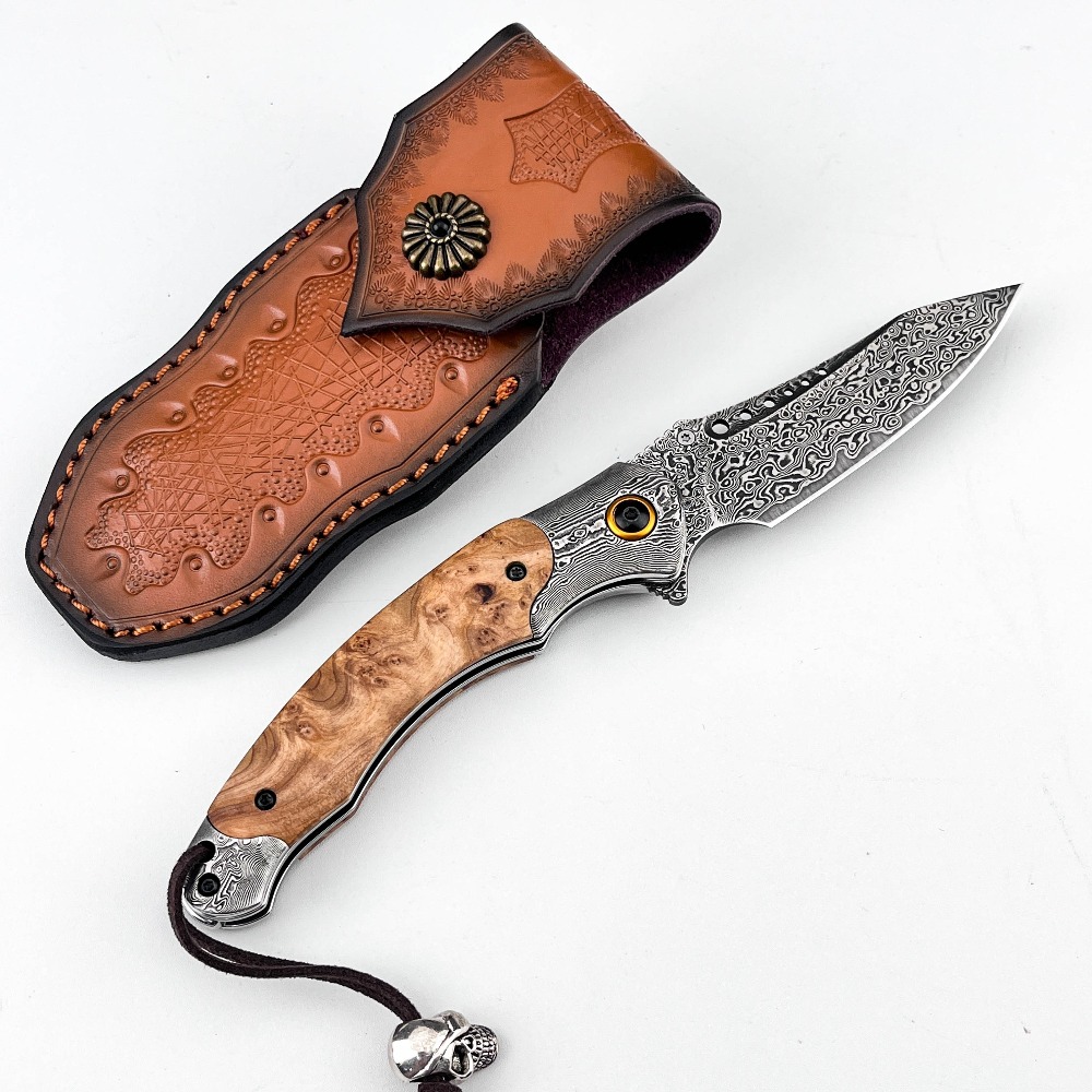 Hochwertiges Damastmuster-Klap – Vintage Collectible Pocket Knives Bewertung und Preis