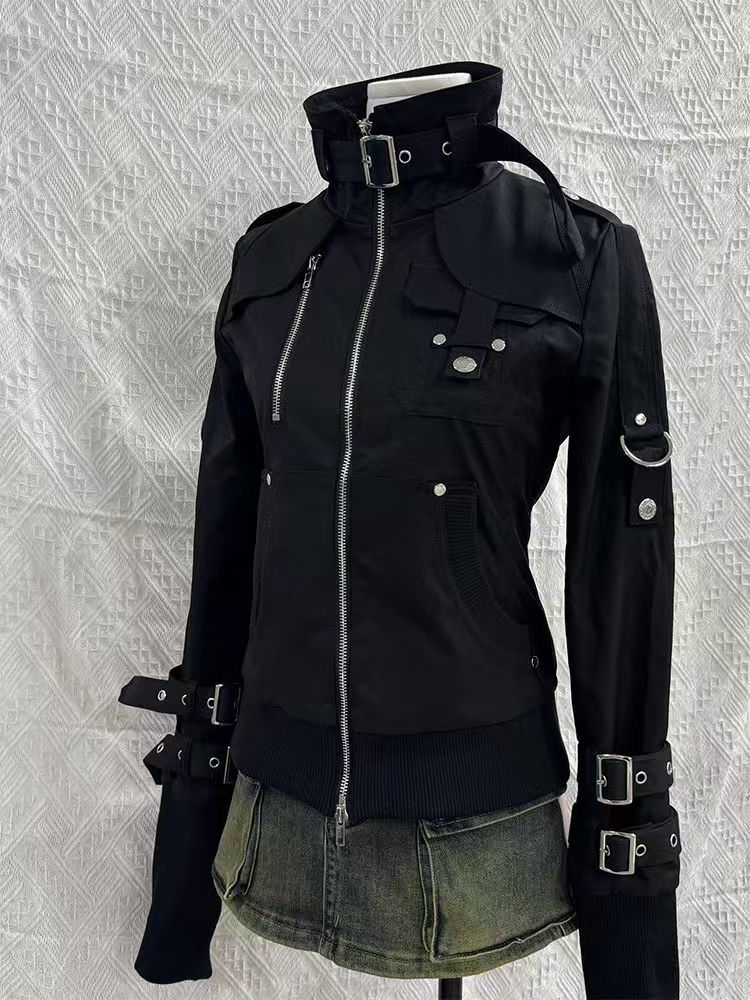 Y2K Gothic Schwarzer Slim-Fit  – Vintage Zip Hoodie Bewertung und Preis