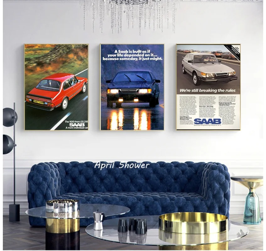 Klassische Vintage Saab 900 Tu – Vintage Collectible Posters Bewertung und Preis