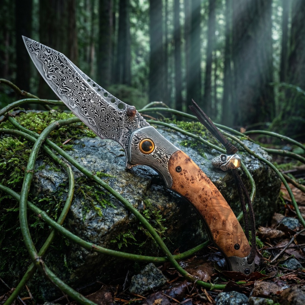 Hochharte Damastmuster-Klappme – Vintage Collectible Pocket Knives Bewertung und Preis
